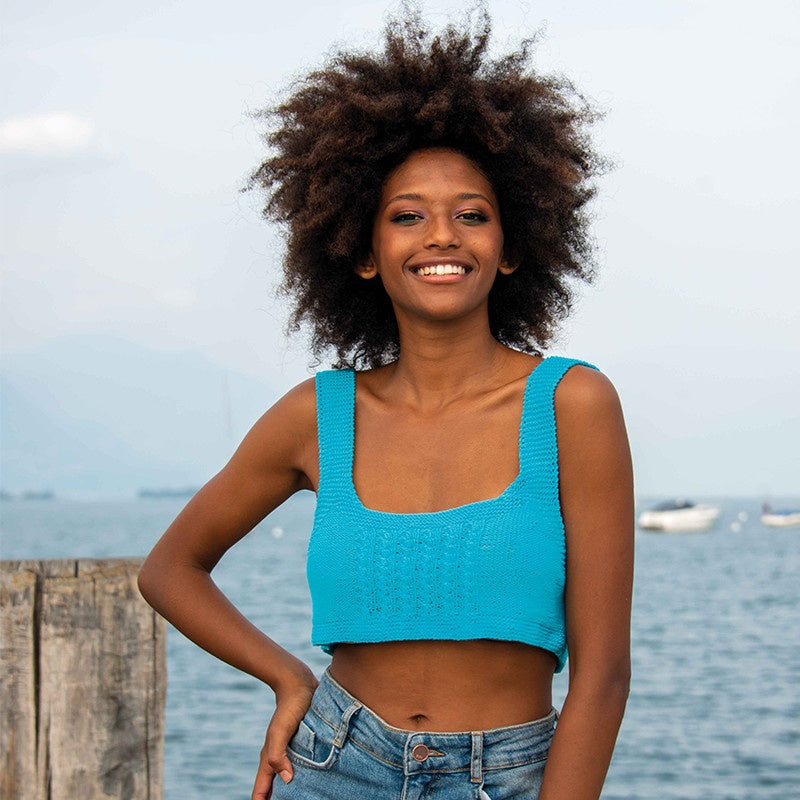 CROP TOP CON SPALLINE LARGHE - COTTON SOFT BIO