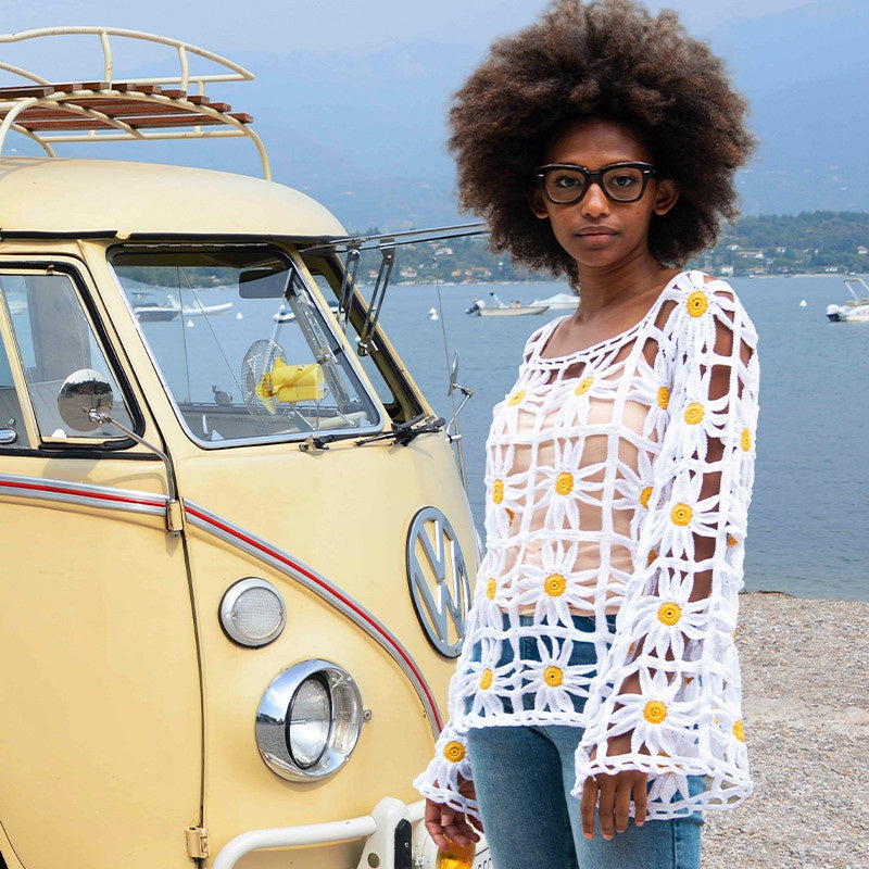 MAGLIA TRAFORATA CON MARGHERITE - NILO 5