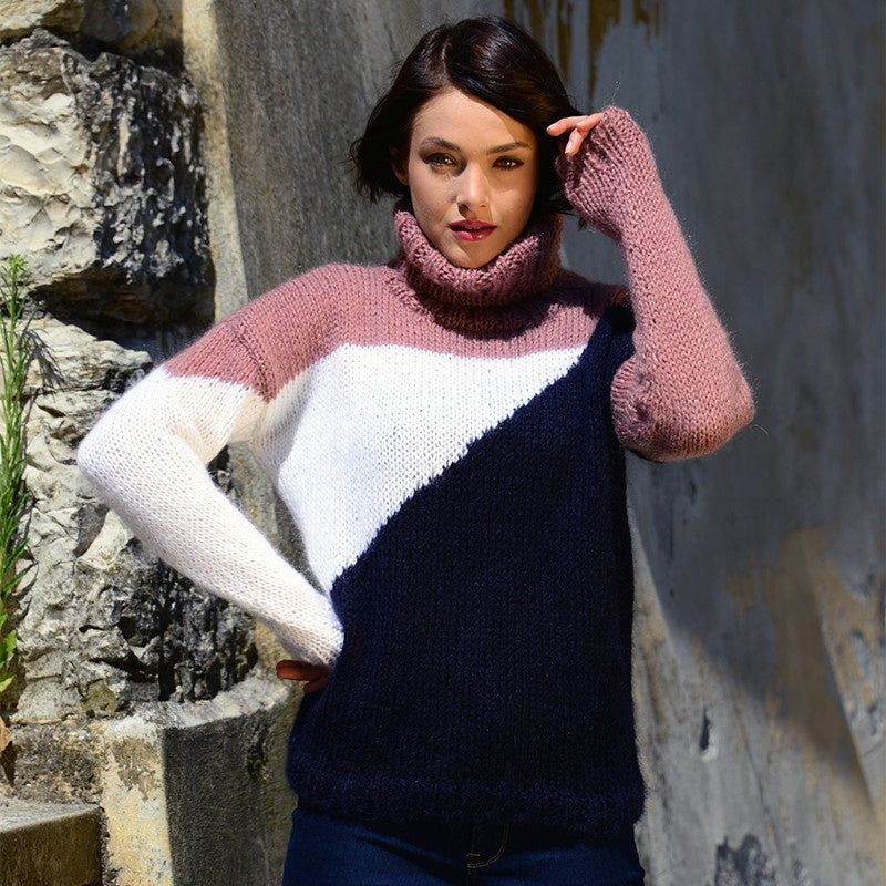 MAGLIONE CON MOTIVO GEOMETRICO - DOLCE MOHAIR