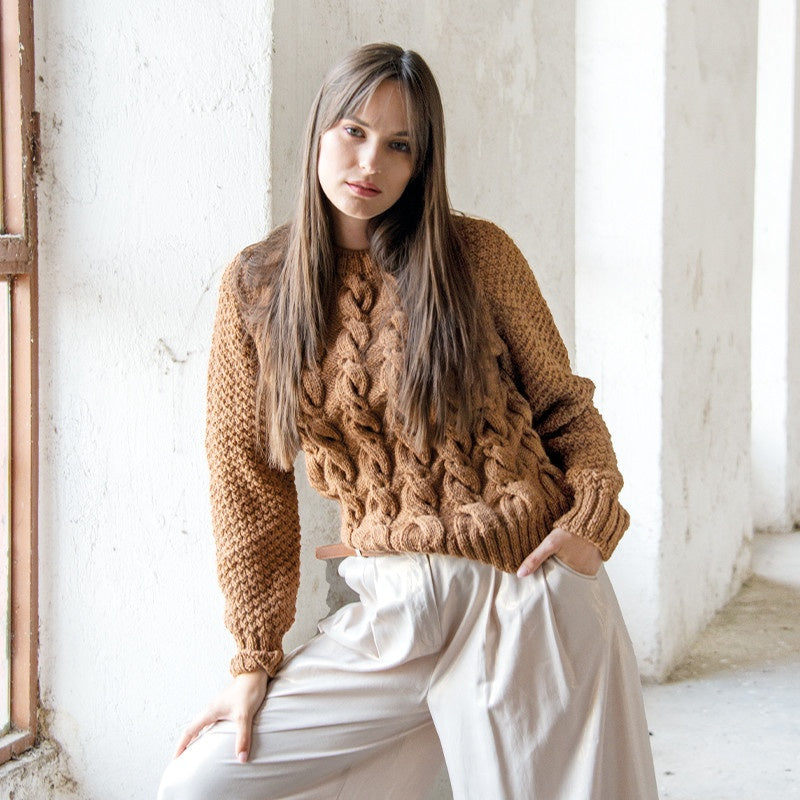 MAGLIONE A TRECCE - BIO LANA