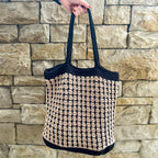 Borsa bicolor all'uncinetto in Cordoncino, foto 2