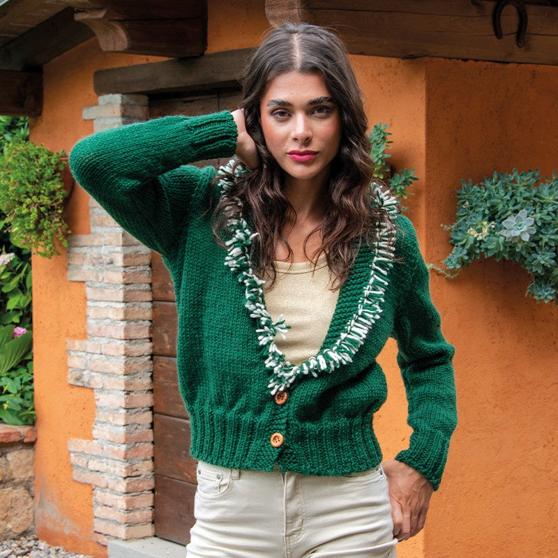 CARDIGAN CON FRANGE - MERINO PLUS