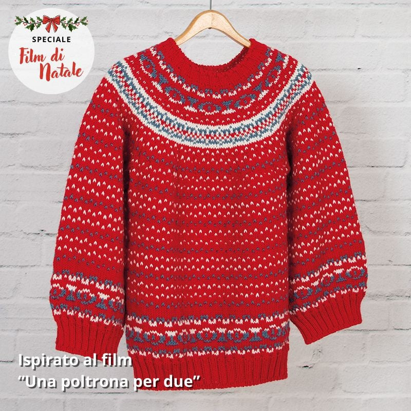 Maglione jacquard natalizio ai ferri in Merinos Aran 100 – schema PDF