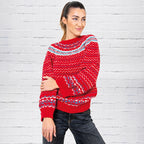 Maglione jacquard natalizio ai ferri in Merinos Aran 100, foto 2