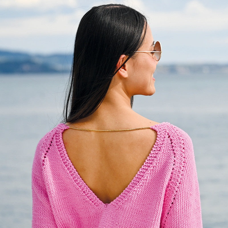 MAGLIONE CON SCOLLO POSTERIORE - BASIC COTTON PLUS