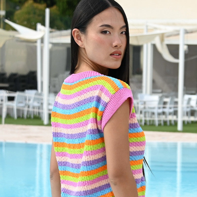 GILET A RIGHE - COTTON SOFT BIO