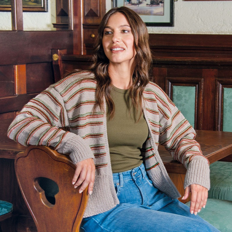 CARDIGAN A RIGHE - SUPERWOOL