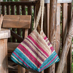 BORSA GRANDE A RIGHE - RAFIA