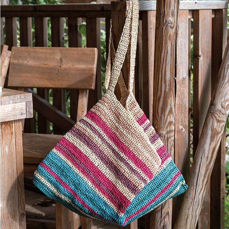 BORSA GRANDE A RIGHE - RAFIA