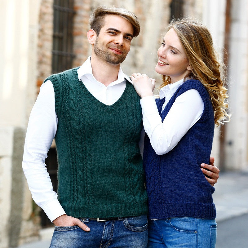 GILET CON TRECCE - CASHMERE