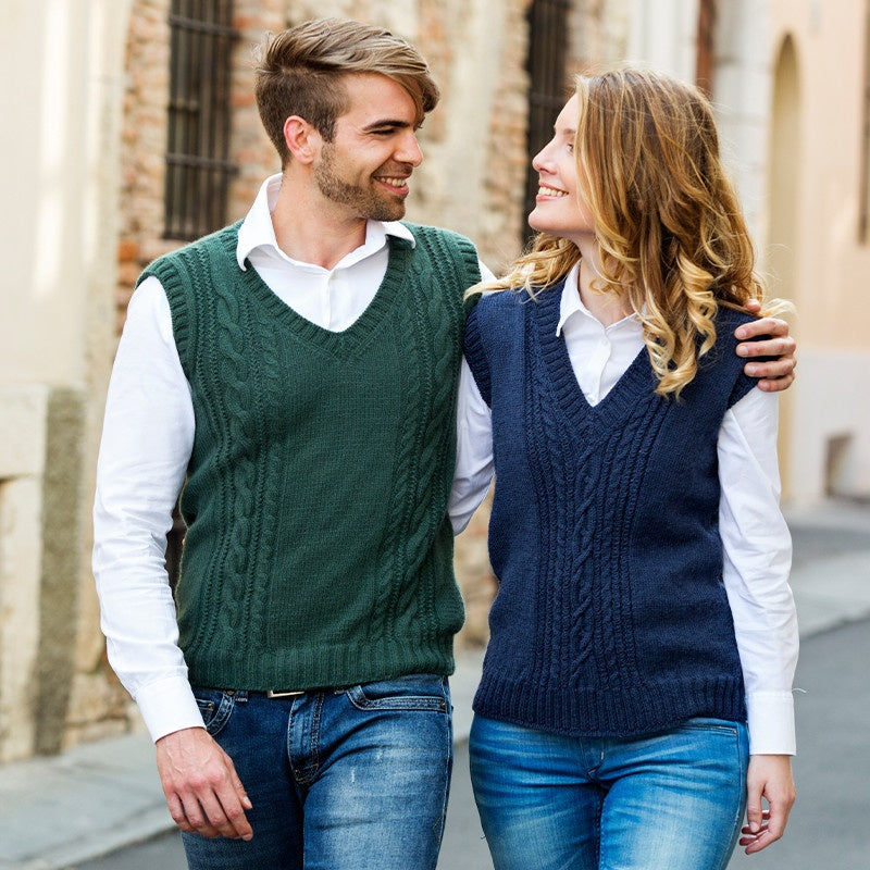 GILET CON TRECCE - CASHMERE
