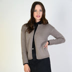 GIACCA CON BORDI A PUNTO TRECCINE - CASHMIRETTE GOLD