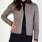 GIACCA CON BORDI A PUNTO TRECCINE - CASHMIRETTE GOLD