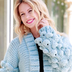 Cardigan bolle ai ferri in Merino 80, foto 2