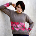 Pull jacquard con cuori ai ferri in Merinos Extra – schema PDF