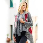 Cardigan lungo granny all'uncinetto in Bio Lana Fine, foto 2